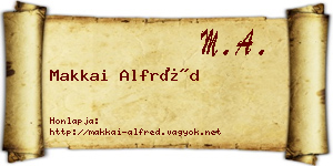 Makkai Alfréd névjegykártya